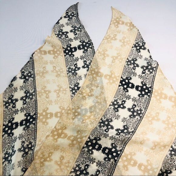 Set of (2)Scaves: Bossani Black Knit Scarf, Gray Tan Scarf - Picture 14 of 16